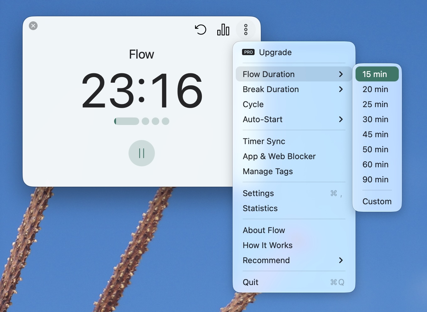 Flow, our pick for the best Pomodoro app for Mac users