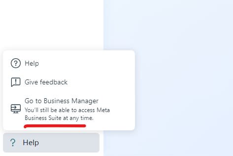 Clicking Go to Business Manager in Meta Business Suite