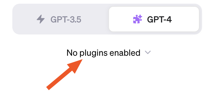 Screenshot of pluginsGPT-4 enabled