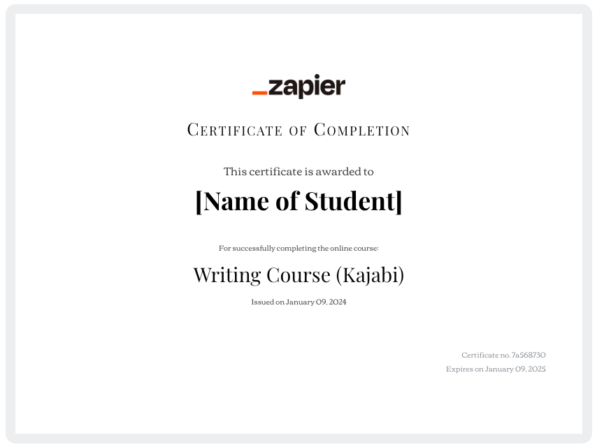 Teachable certificate from scratch
