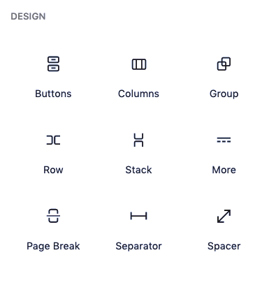 WordPress block categories