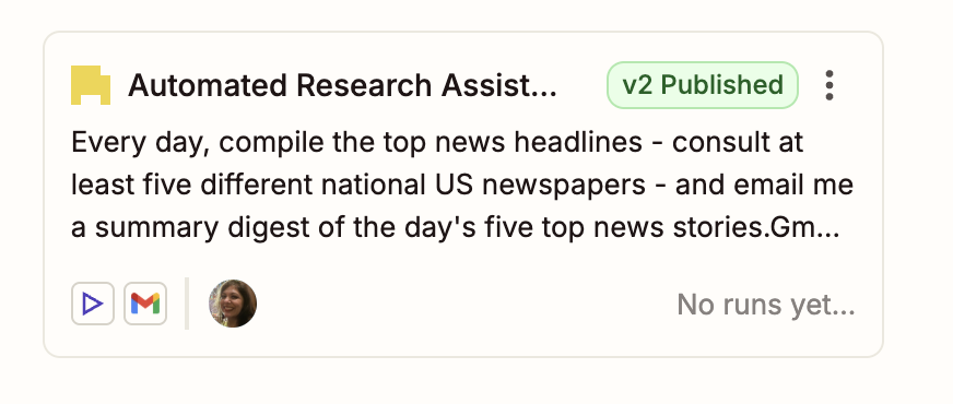 A draft of a Zapier Agent