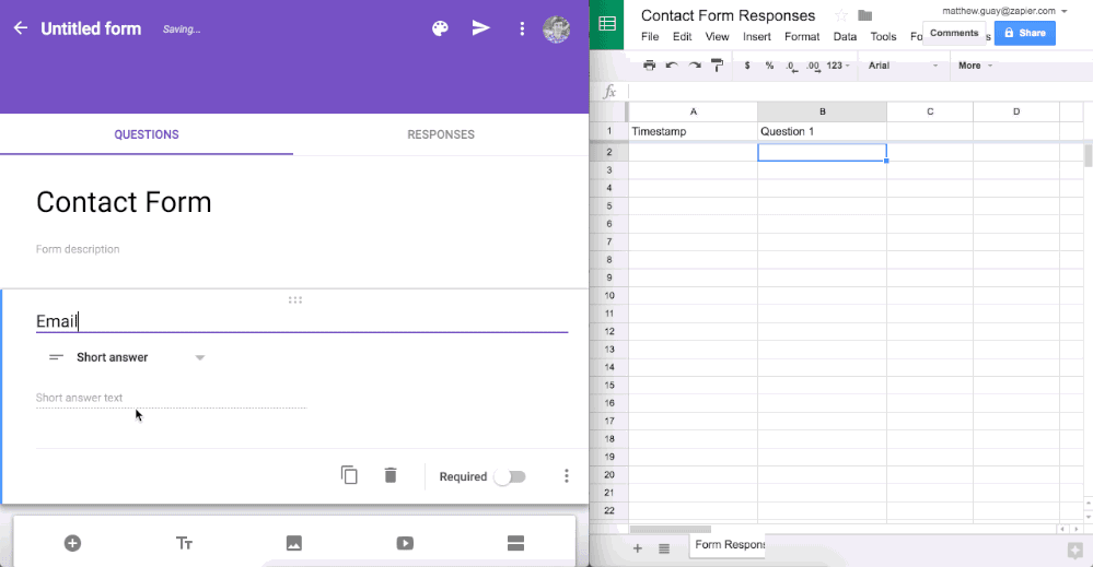 Google Forms results added to Google Spreadsheet