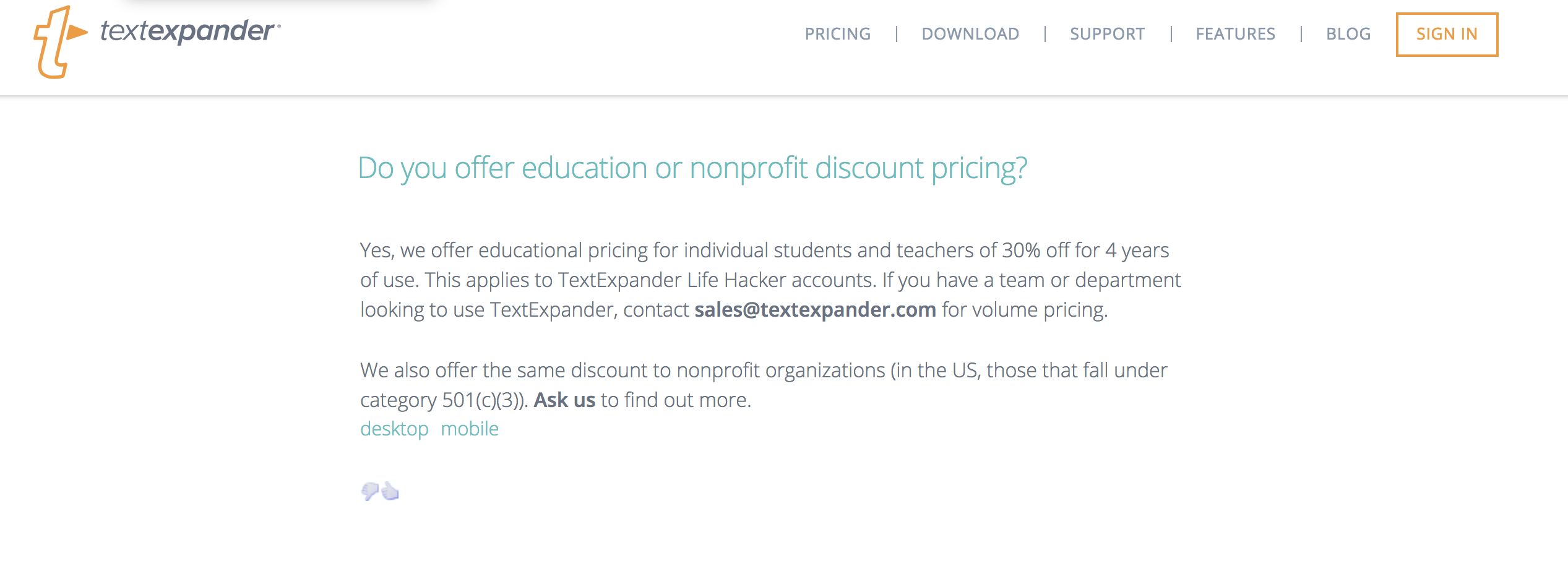 TextExpander student discount