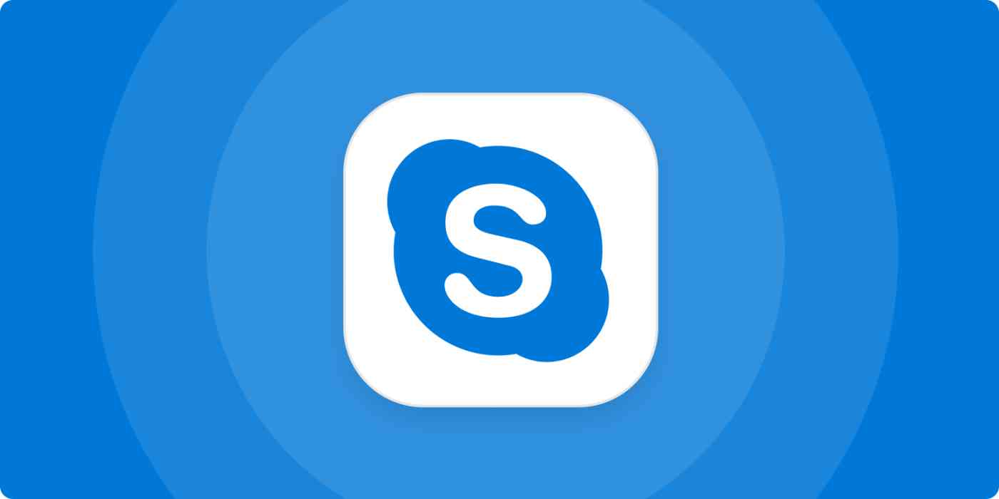 Hero image for Skype app tips with the Skype logo on a blue background