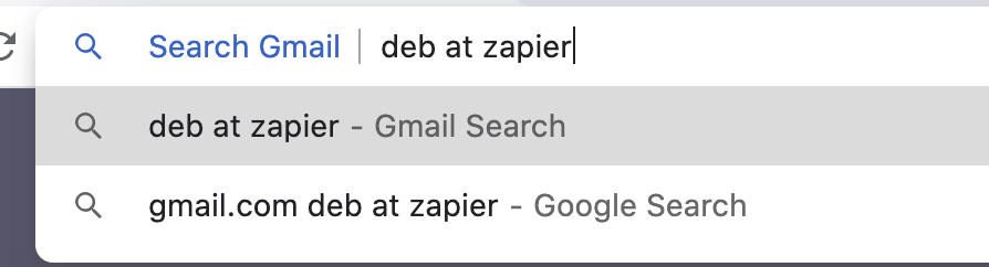 Search Gmail from the Chrome address bar
