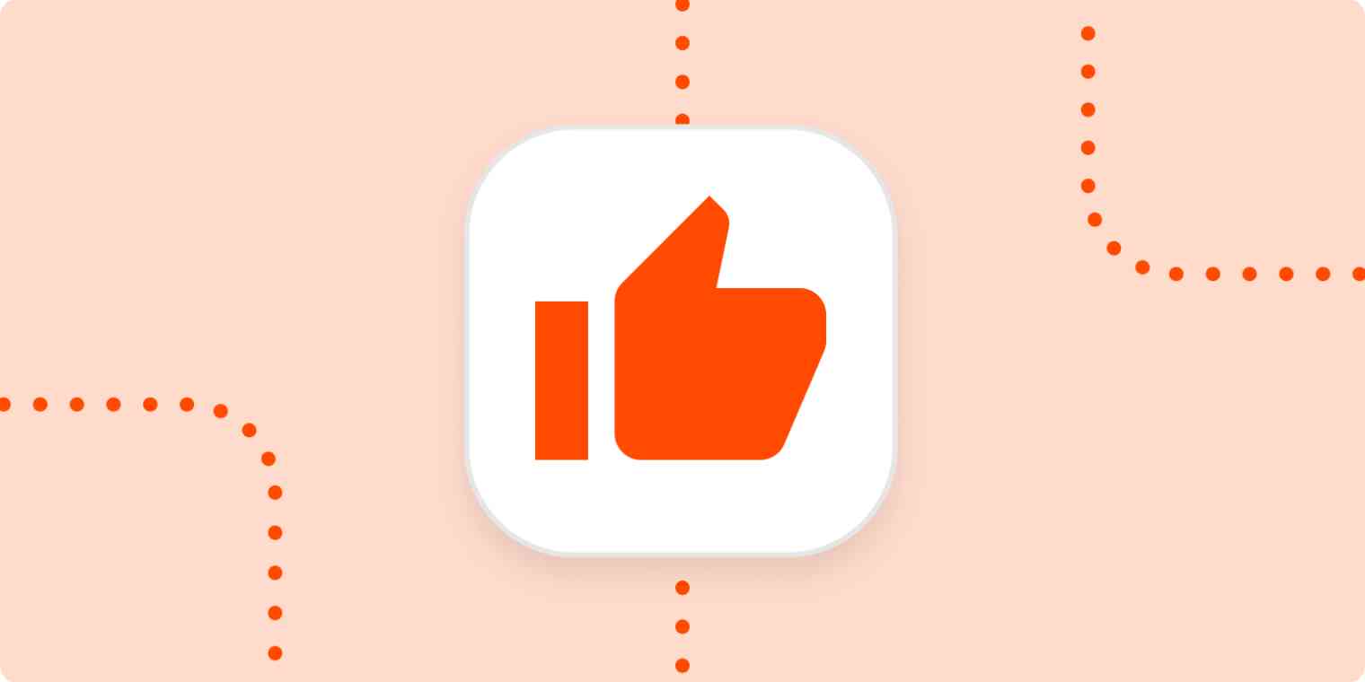 Hero image with an icon of a thumbs up
