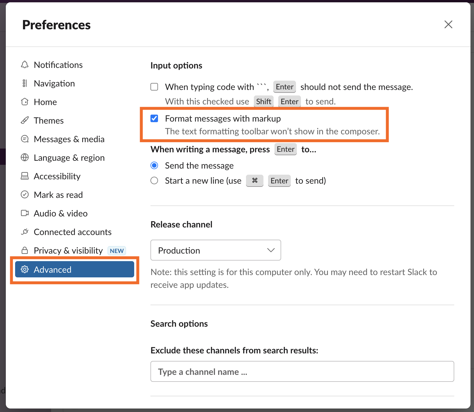 Slack Markdownハイパーリンクを追加するためのマークアップ設定