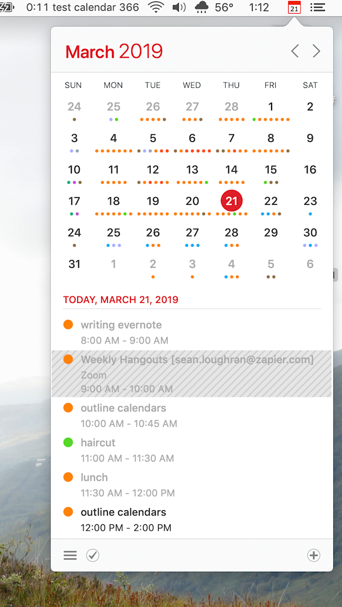 Calendar 366 screenshot