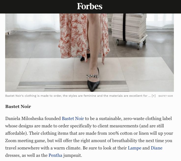 Bastet Noir's feature in Forbes