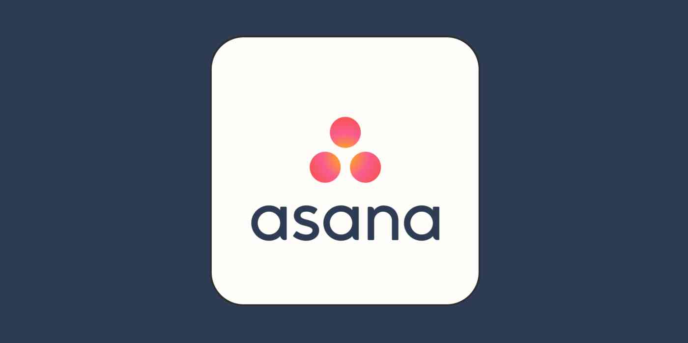 A hero image for app tips with the Asana logo on a gray background