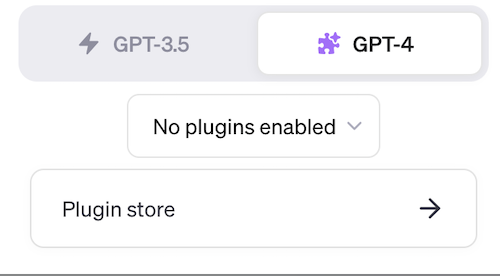 Screenshot of plugin store in ChatGPT