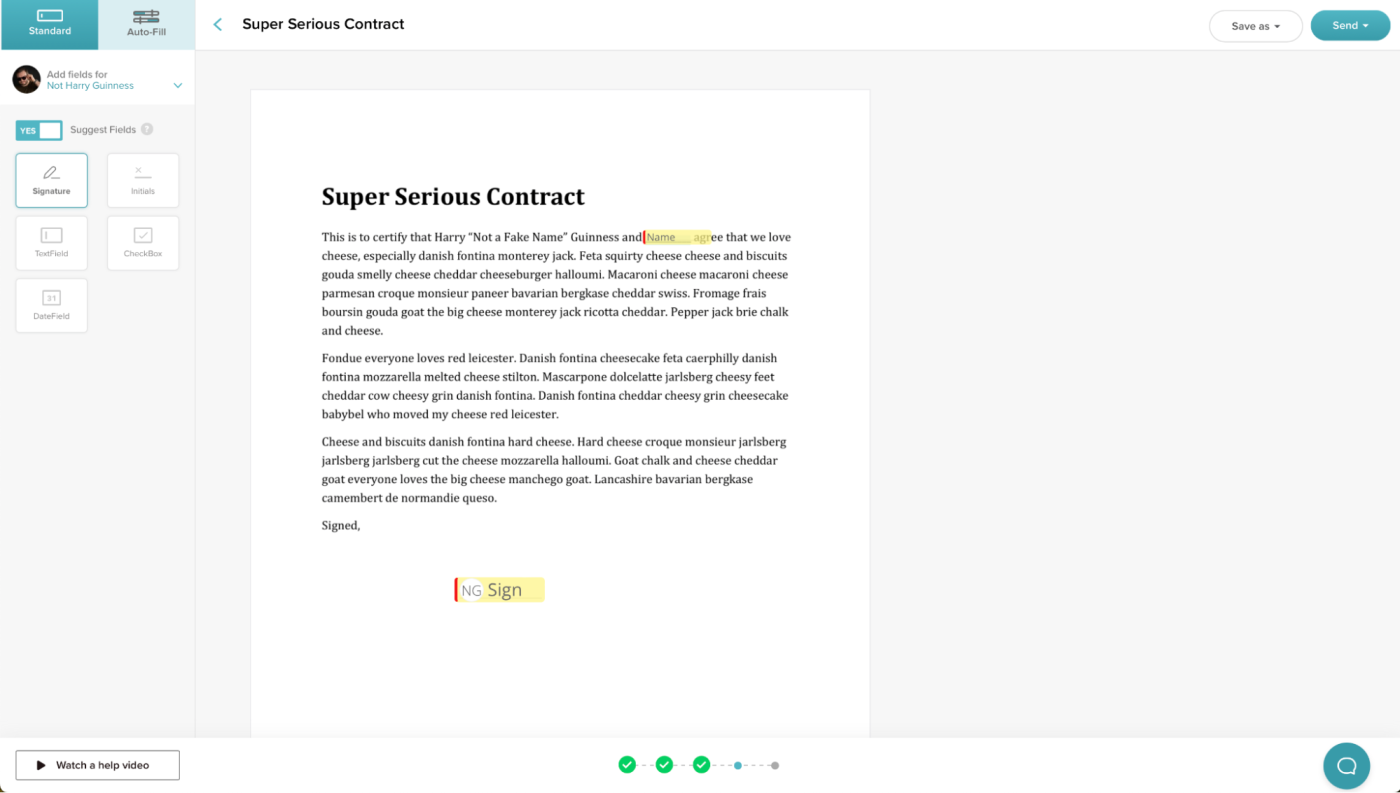 SignWell, our pick for the best free electronic signature app for free document signing