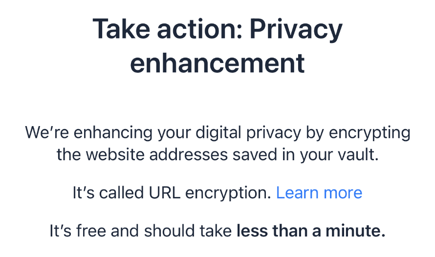 A privacy update alert from LastPass