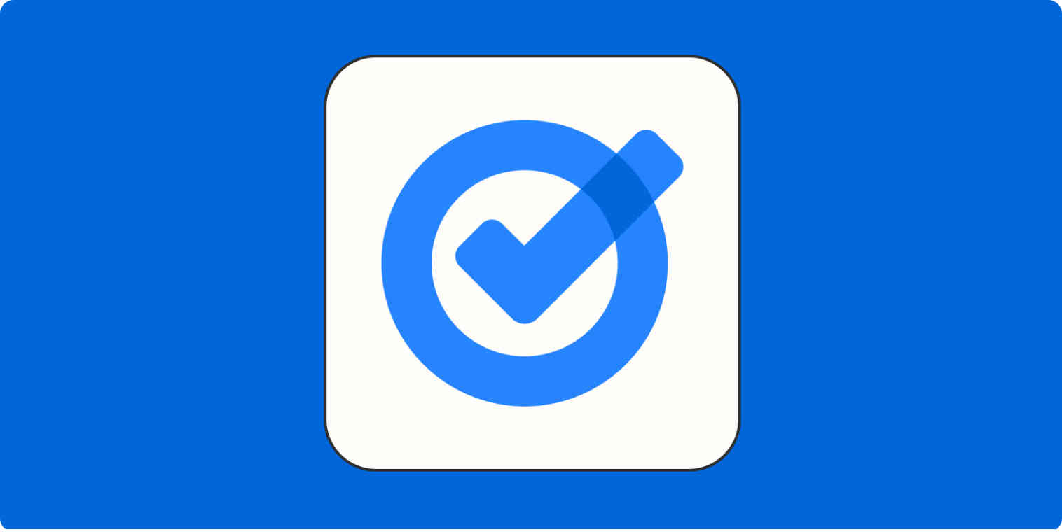 Google Tasks icon, which looks like a blue circle struck with a blue checkmark.  