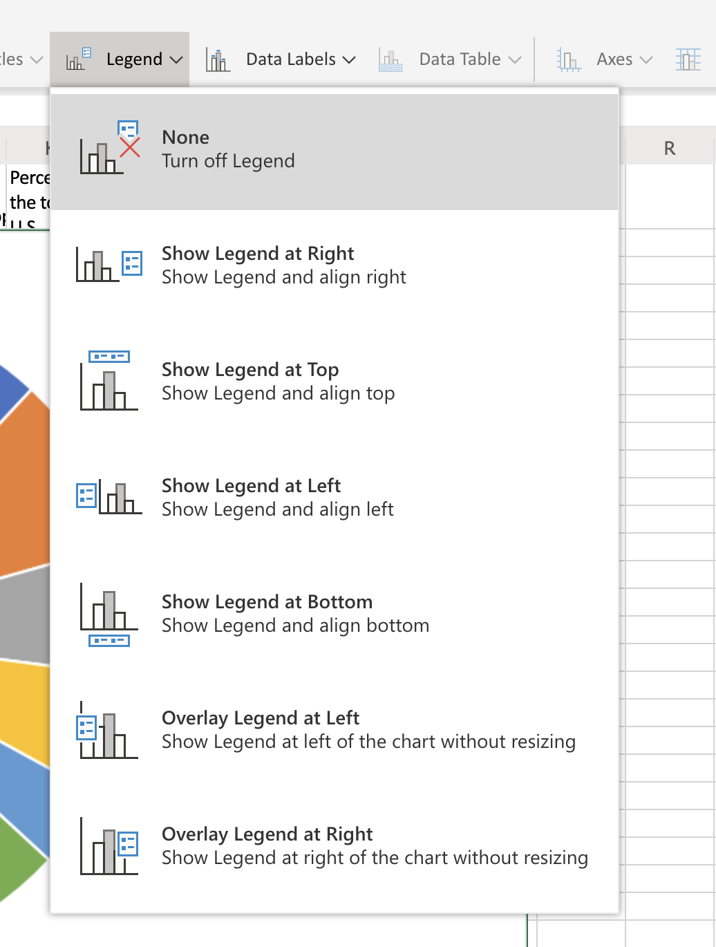 Configure your legend in Excel Online