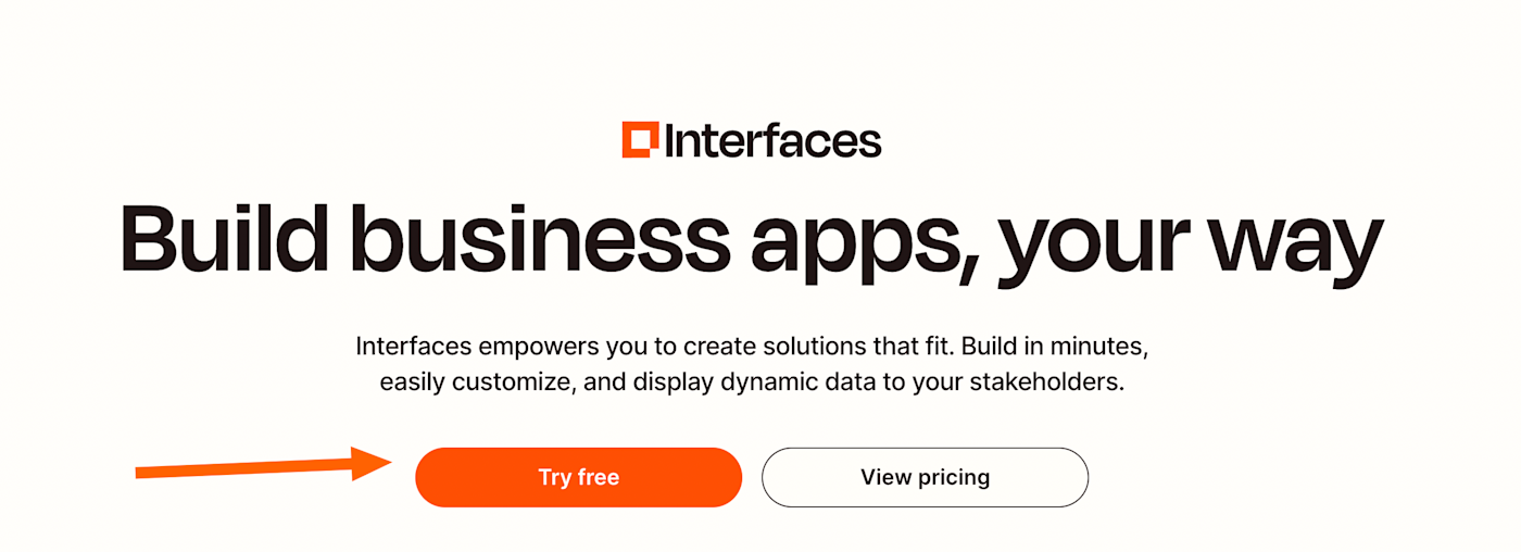 Screenshot of interfaces home page on zapier