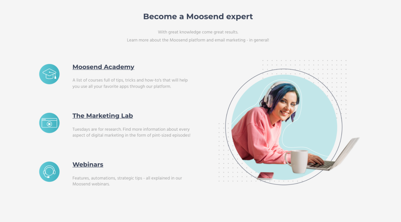 The resources Moosend shares with its affiliates to help them better understand Moosend