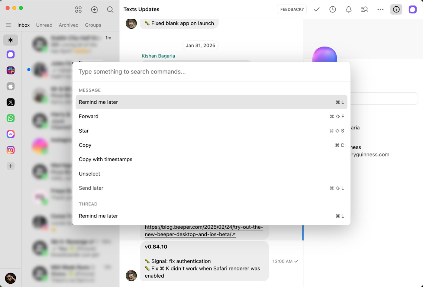 Texts, our pick for the best universal text app for power users