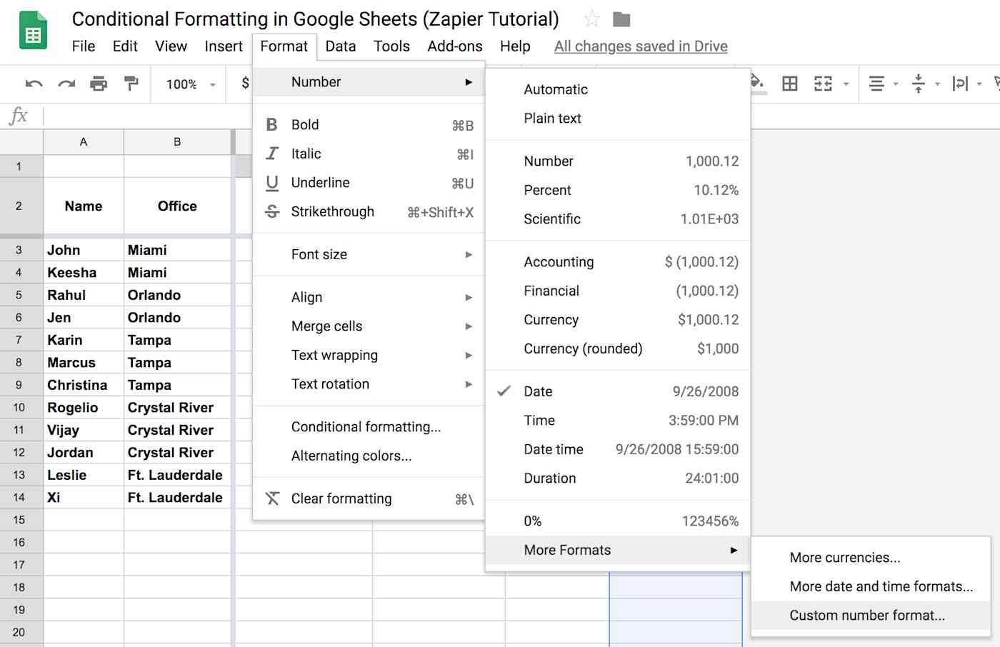 How to Use Conditional Formatting in Google Sheets