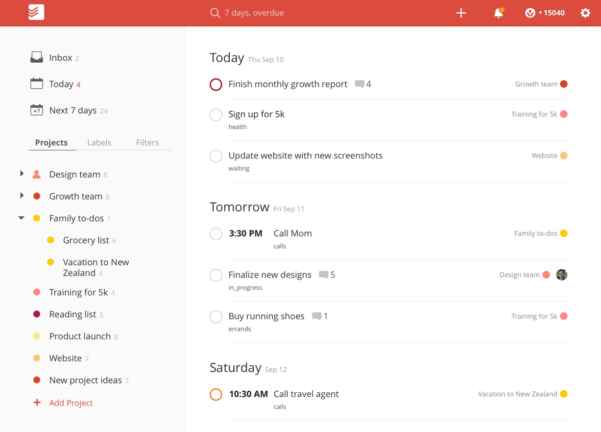 Todoist screenshot