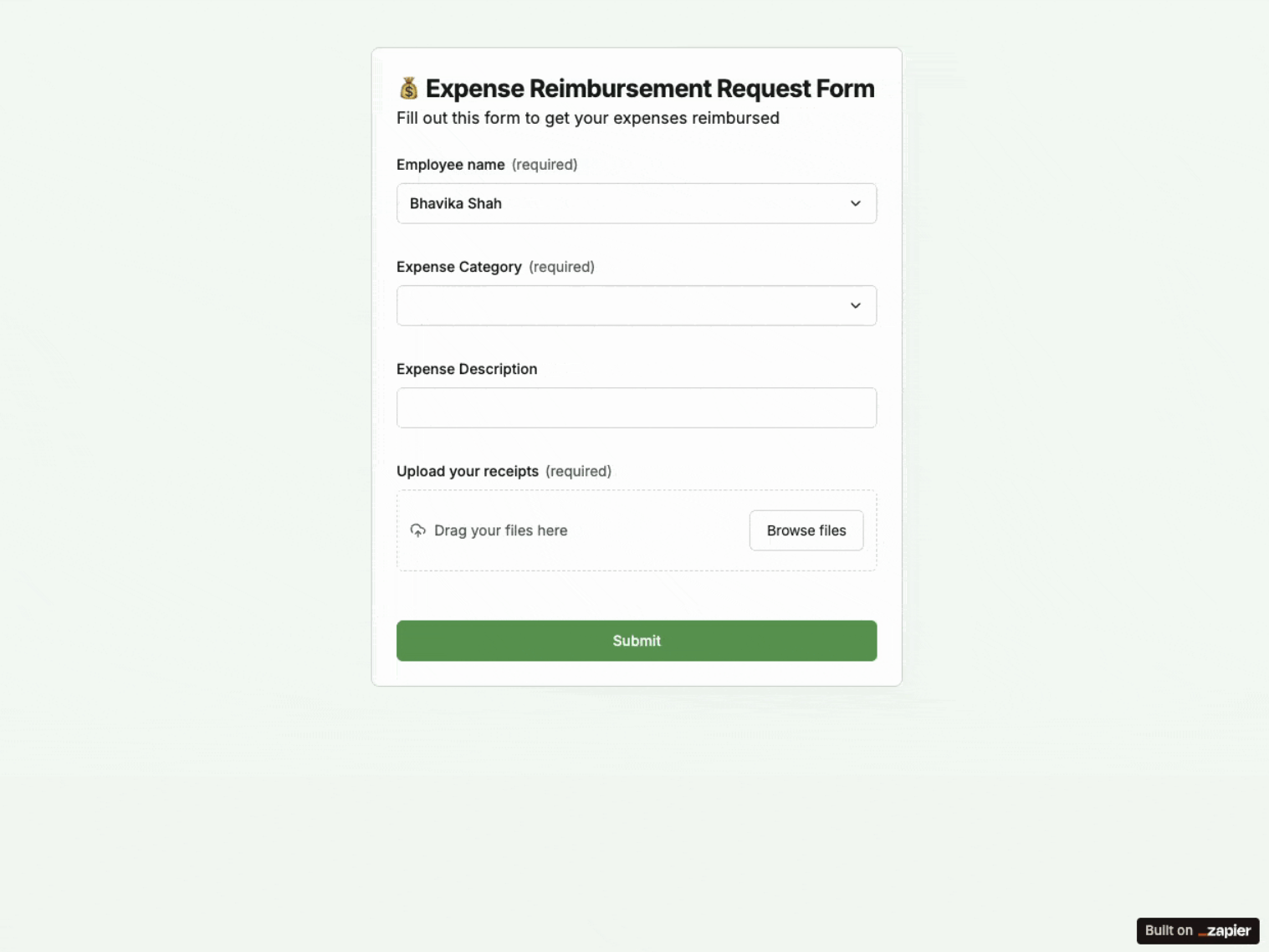 Form builders add a formula field (defined in the table); respondents see the calculated value in the form before submitting so they can verify totals or other calculations.