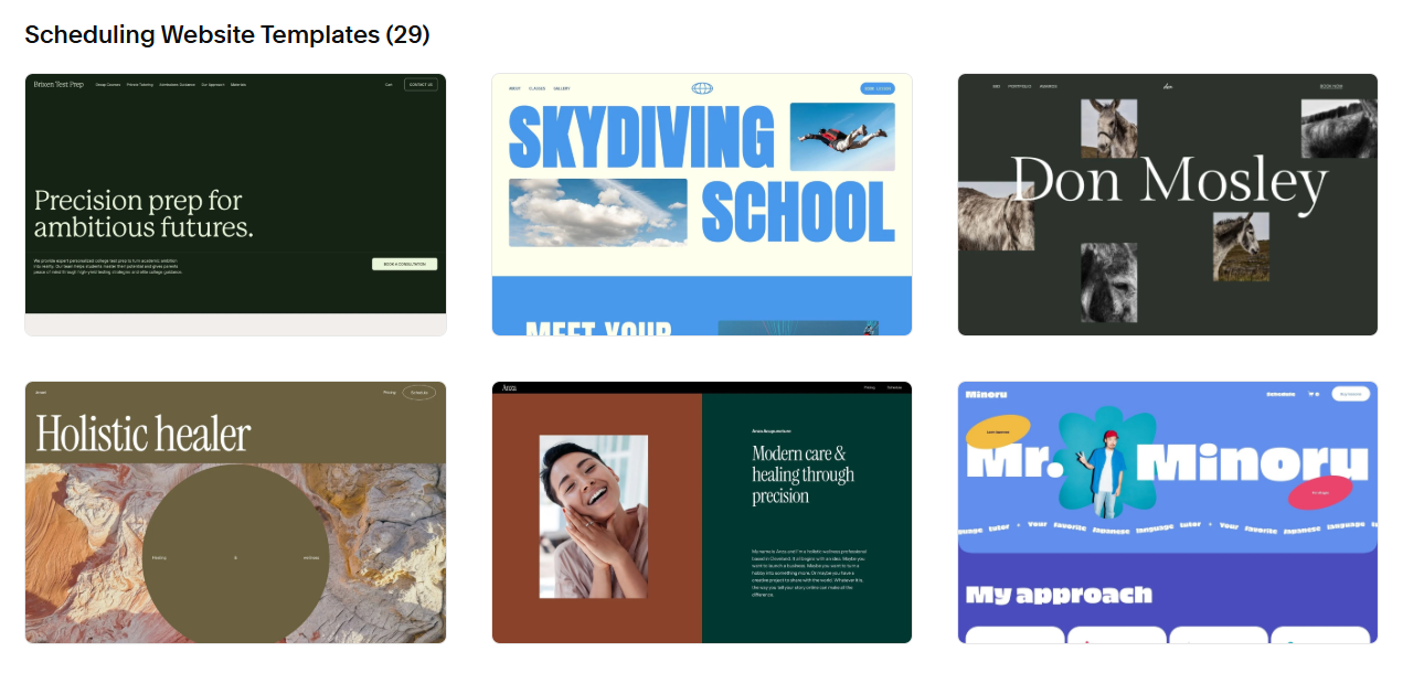Squarespace website templates
