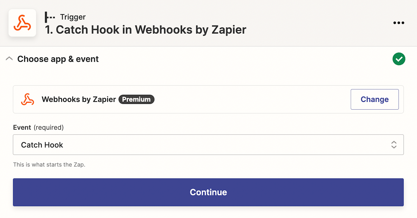 Copy Webhooks URL from Zapier