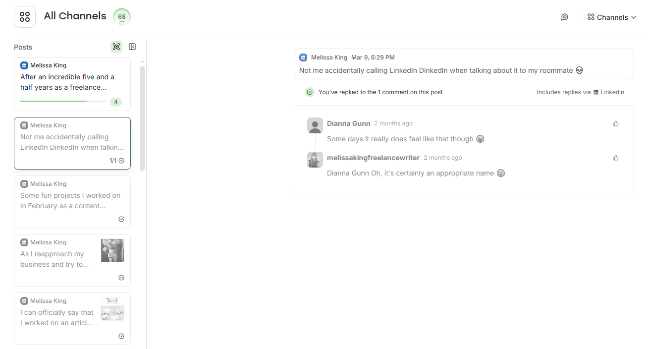 Ver comentario sin respuesta en Buffer