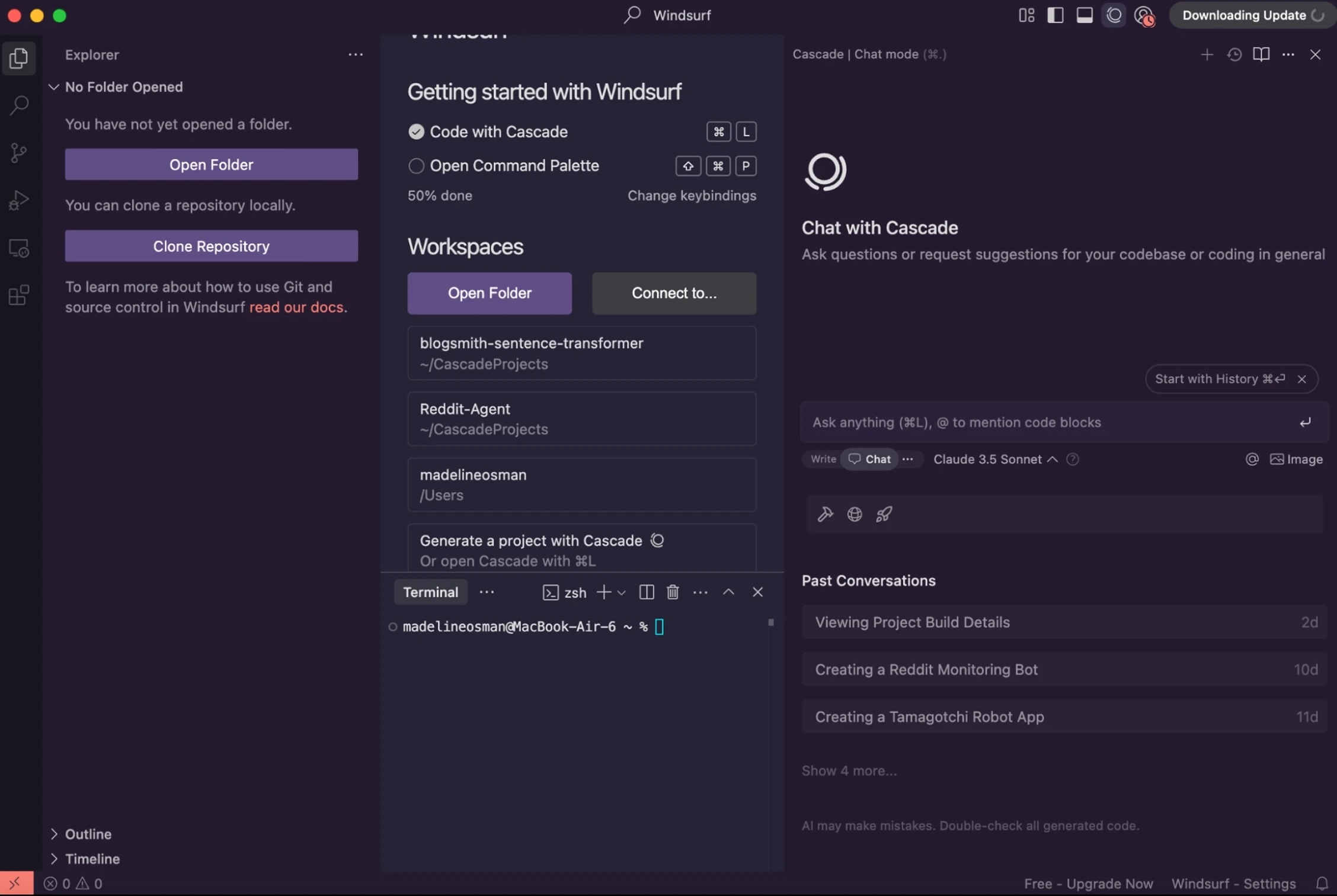Windsurf, our pick for the best AI coding tool for advanced research