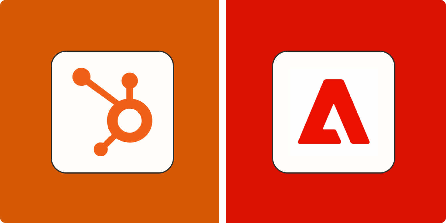 Hero image with the logos of HubSpot and Marketo Engage (Adobe)