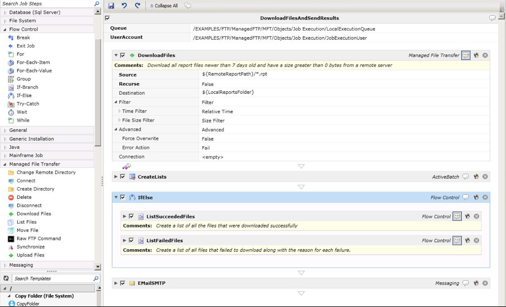 Screenshot of the ActiveBatch interface