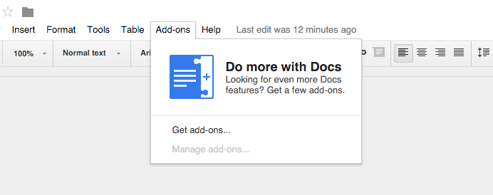 google docs add ons