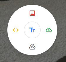 The circle menu in Google Sites