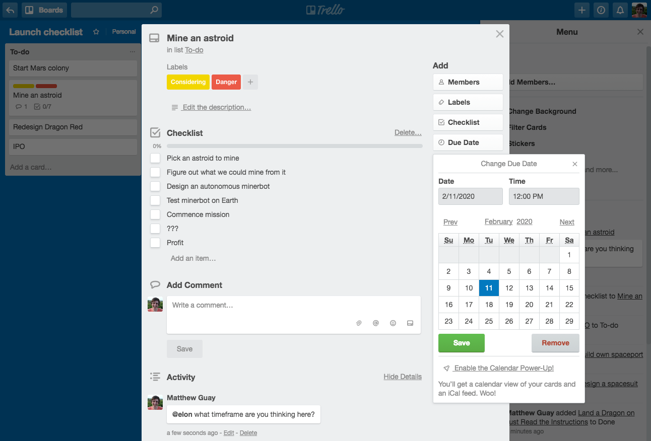 Twitter kanban card