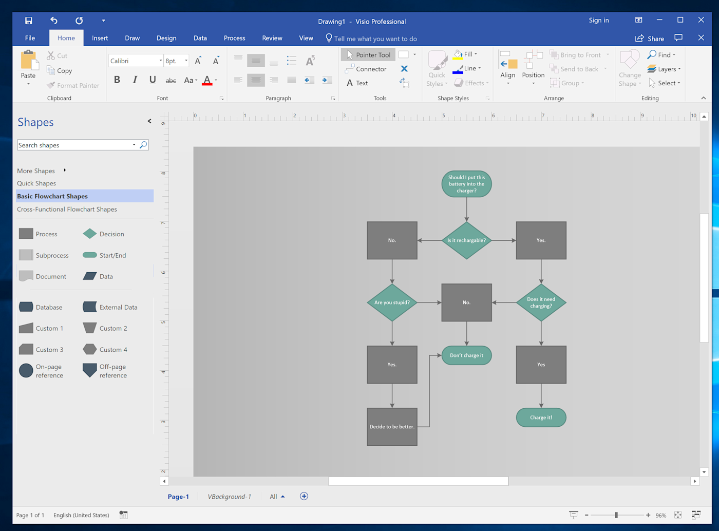 Captura de pantalla de Microsoft Visio