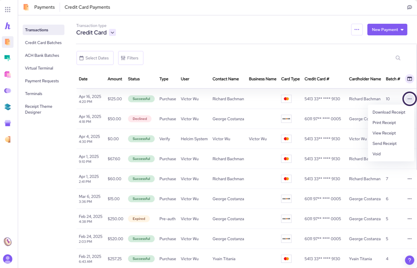 Helcim's fee breakdown shows exact interchange costs per transaction