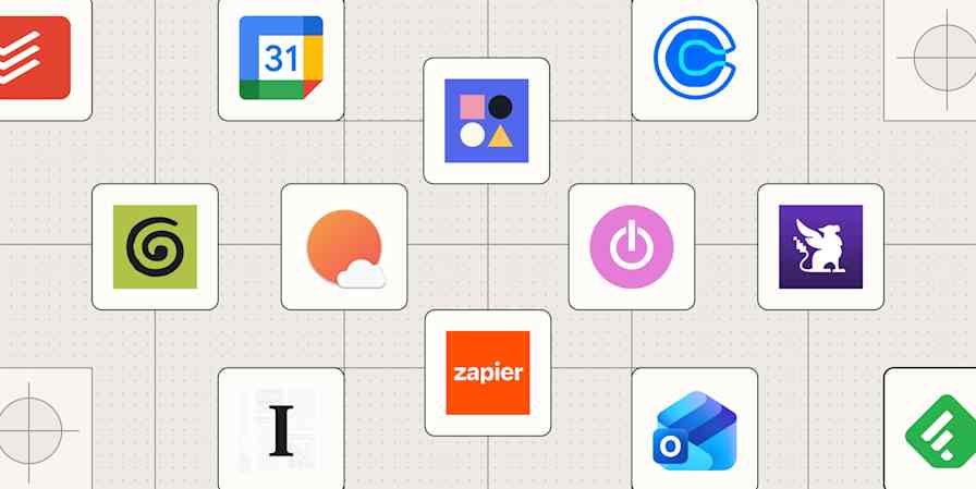 Hero image with the logos of the best productivity apps