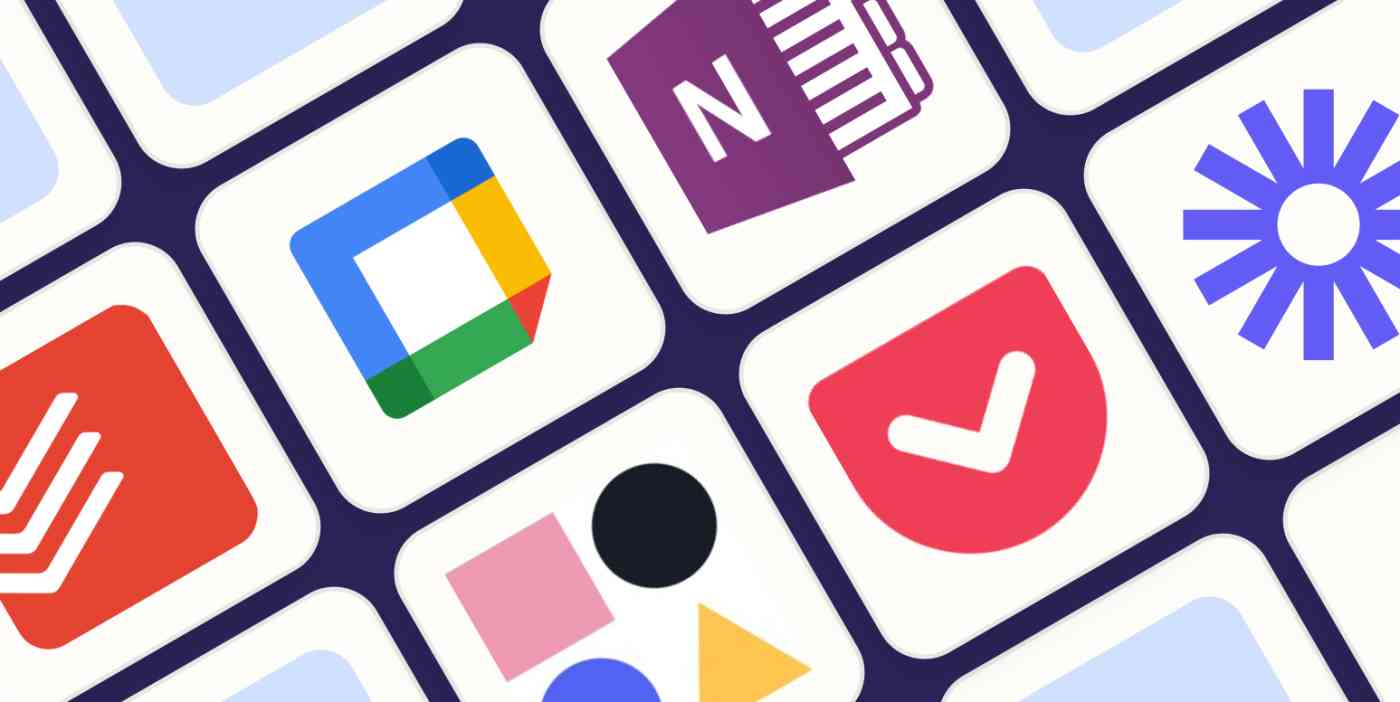 Hero image with the logos of the best productivity apps
