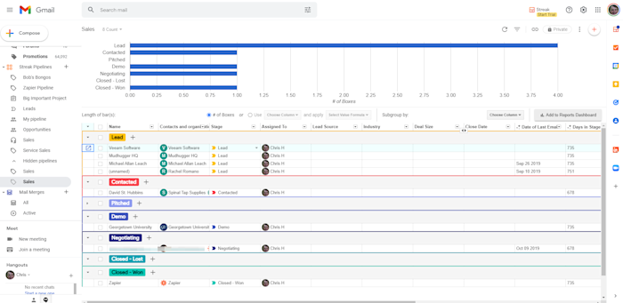 Manage the Streak extension from within your Gmail inbox