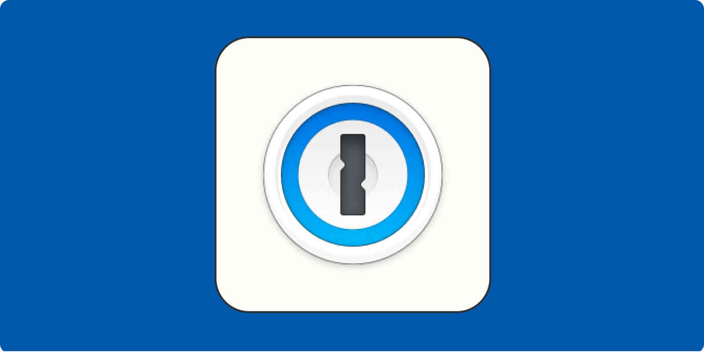 Hero image with the 1Password logo