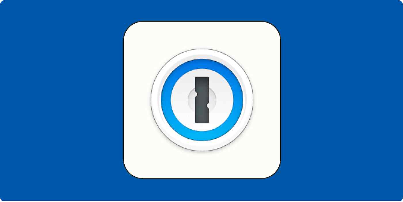 Hero image with the 1Password logo