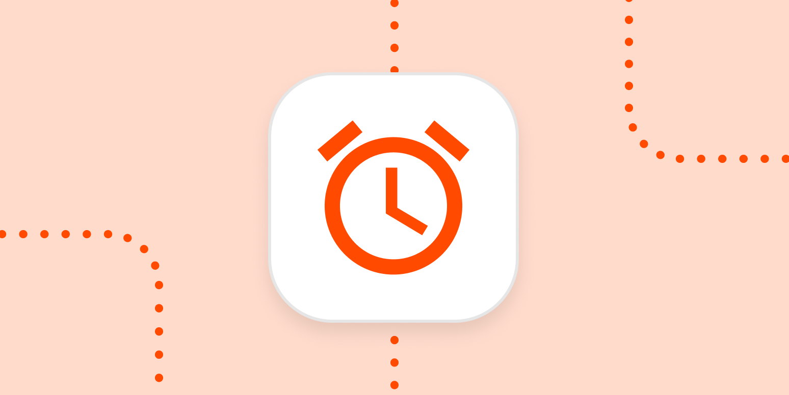 Hero image with an icon of an alarm clock