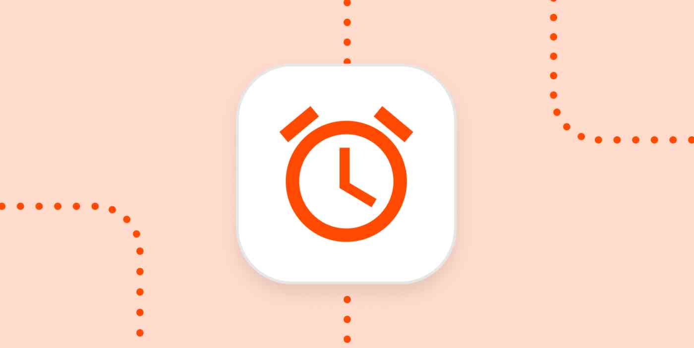 Hero image with an icon of an alarm clock