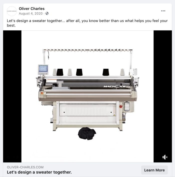 A Facebook ad from Oliver Charles