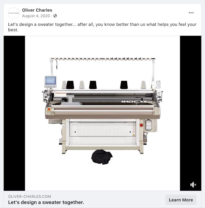 A Facebook ad from Oliver Charles