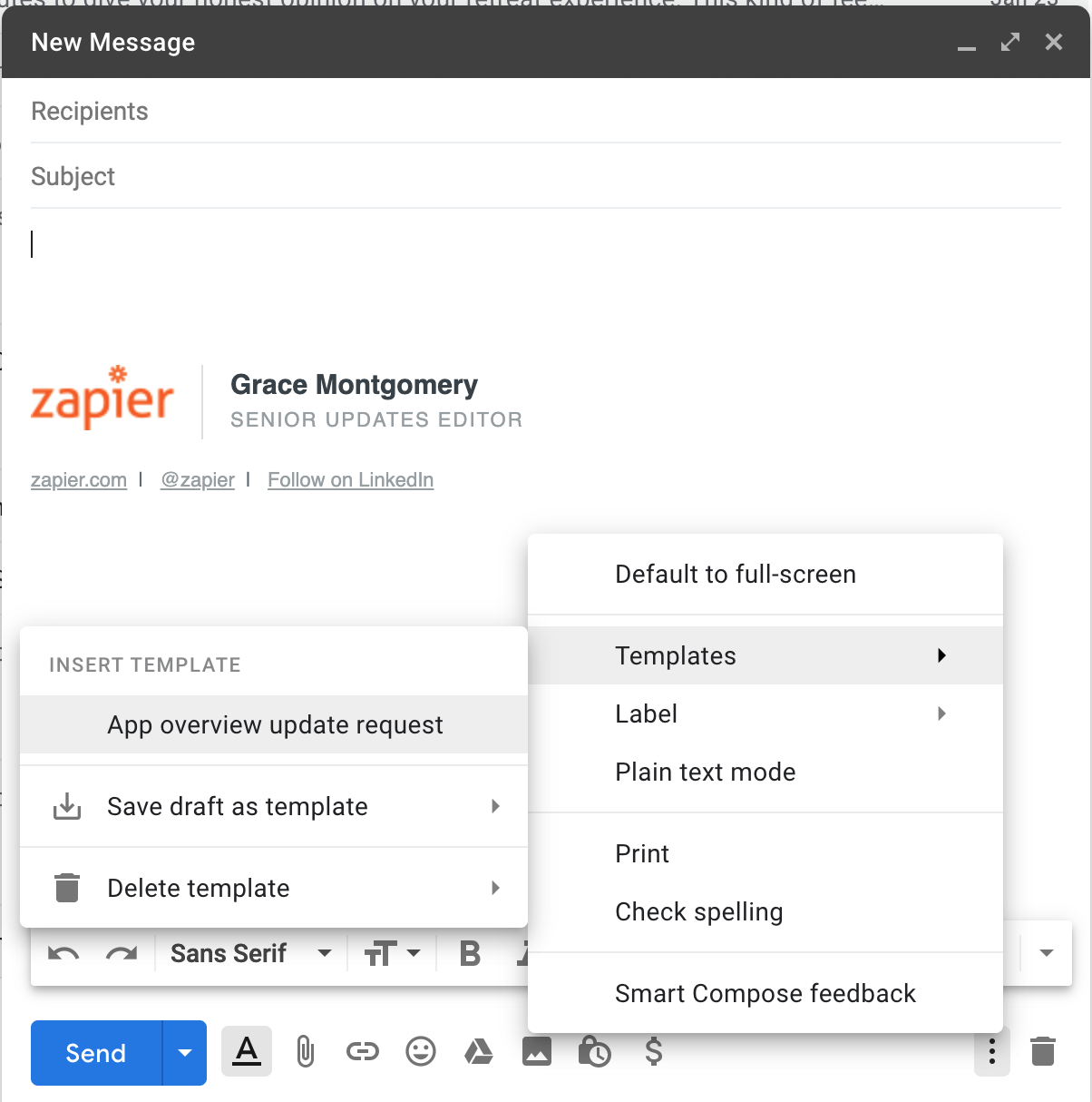 access canned responses in Gmail