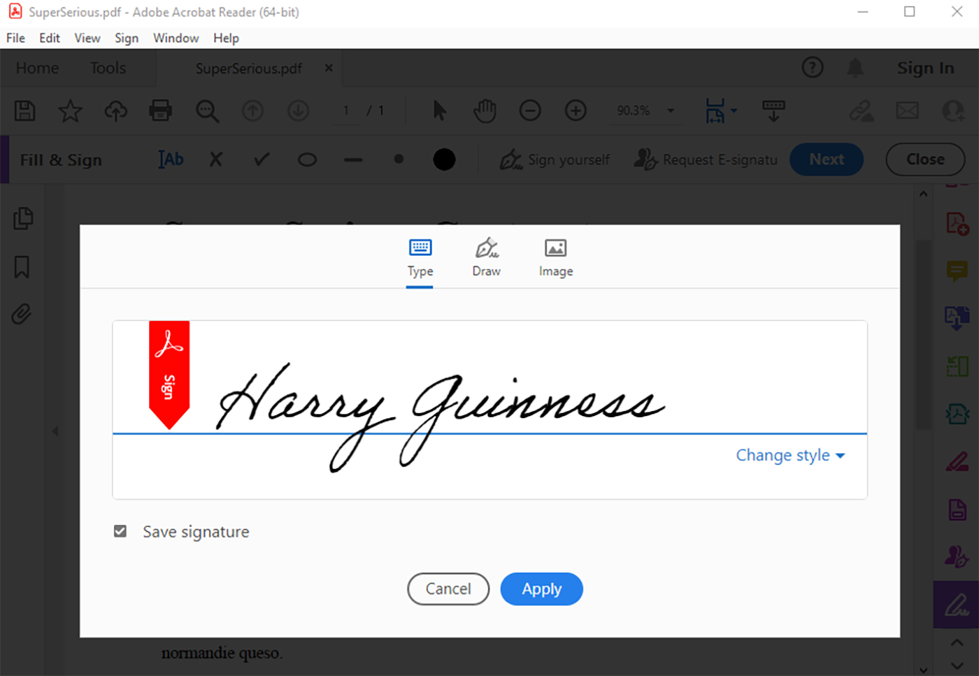 Adobe Acrobat, our pick for the best electronic signature app for occasionally signing documents on a PC