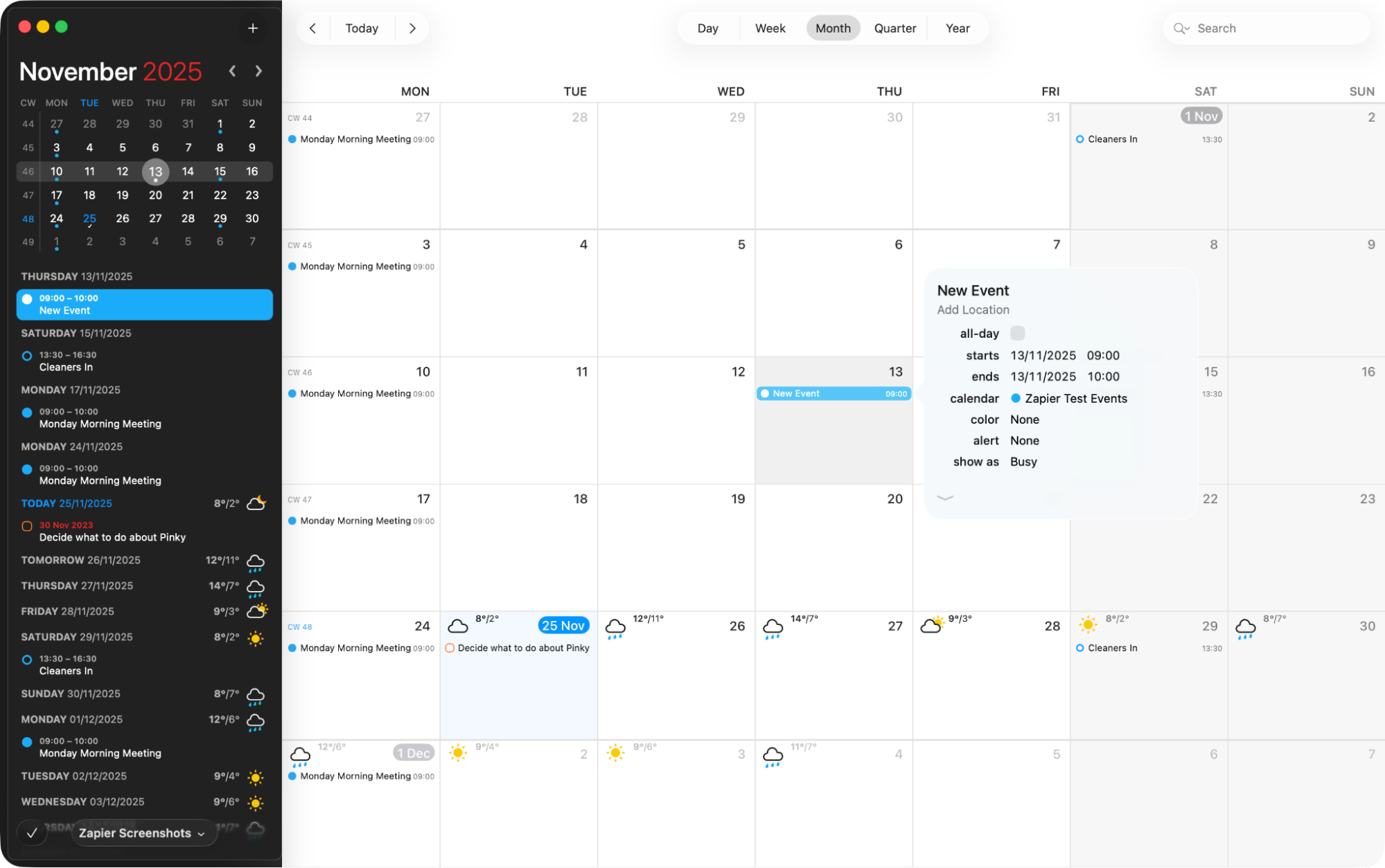 Fantastical, our pick for the best calendar app for its design
