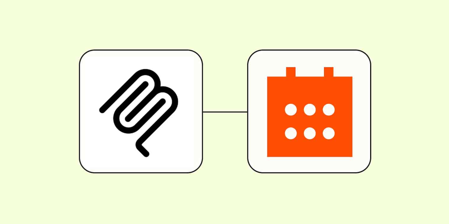 A hero image of the Zapier MCP logo connected to an orange calendar icon on a light yellow background.